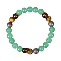 Pulseira De Cristal Aura Quartz Com Contas De Sedimentos Oceânicos, Joia Homeopática Para Abundância