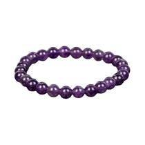 Pulseira De Cristal Com Contas De Ametista Estilo Boho Para Mulheres, Joia Elástica, Ornamento