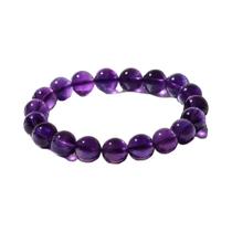 Pulseira De Cristal Com Contas De Ametista Estilo Boho Para Mulheres, Joia Elástica, Ornamento