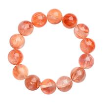 Pulseira de cristal para mulheres com inclusão vermelha e amarela de 6 mm