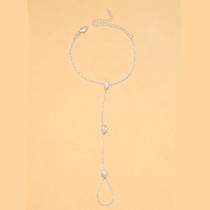 Pulseira De Dedo Feminina Boêmia Com Cristais Em Losango, Corrente Fina Simples, Joia Para Festa,