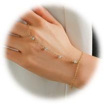 Pulseira De Dedo Ouro Banhada Zirconias Luz Feminina Estilo Elegante Acessórios Tendência Internacional Pulseira De Dedo Ouro Banhada Zirconias Luz Feminina Estilo Elegante Acessórios Tendência Internacional