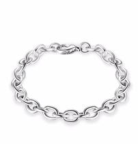 Pulseira de Elos Banhada Prata 925 Unissex 20cm 18g Corrente Folheada Prata Legitima Brilho Intenso