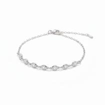 Pulseira de Elos com Zircônias Azuis e Brancas Prata 925 - Amaré