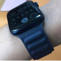 Pulseira de Elos em Couro Azul