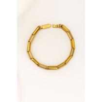 Pulseira de Elos Retangulares Estilo Cadeado Italiano em Aço Inox Prata ou Dourado 5 mm 20 cm Antialérgica Unissex Pulseira de Elos Retangulares Estilo Cadeado Italiano em Aço Inox Prata ou Dourado 5 mm 20 cm Antialérgica Unissex