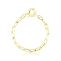 Pulseira de Elos Retangulares Grossa com Fecho Boia Folheada a Ouro 18k