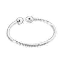 Pulseira De Energia Magnética Para Perda De Peso E Alívio Da Dor, Bracelete De Aço Torcido Aberto