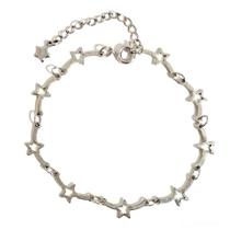 Pulseira de Estrelas Banhada a Ródio com Extensor Ajustável