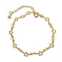 Pulseira de Estrelas Douradas com Extensor - Semijoia Hipoalérgica