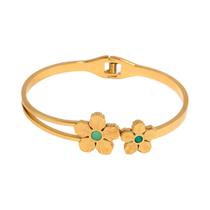 Pulseira De Flor Em Aço Inoxidável Para Mulheres, Impermeável, Empilhável, Para Uso Diário, Presente Pulseira De Flor Em Aço Inoxidável Para Mulheres, Impermeável, Empilhável, Para Uso Diário, Presente