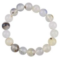 Pulseira de flores brancas de ágata de 6 mm para mulheres