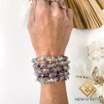 Pulseira de Fluorita Pedra Cristal Natural Pulseira de Fluorita Pedra Cristal Natural
