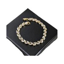 Pulseira De Folhas Em Ouro Rosa E Prata Para Mulheres, Joias De Aniversário, Bracelete Moderno Por Pulseira De Folhas Em Ouro Rosa E Prata Para Mulheres, Joias De Aniversário, Bracelete Moderno Por