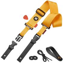 Pulseira de guitarra Amumu SNAPLOCK de 5 cm de largura em nylon dourado metálico