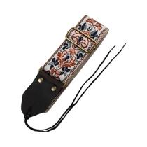 Pulseira De Guitarra Bordada Com Flores Vintage, Cinto De Couro De Algodão Ajustável, Pulseiras De