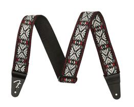 Pulseira de guitarra Fender Pasadena Woven Red Snowflake 34-59cm