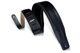 Pulseira de guitarra Levy's Leathers 3 em couro com estofamento de espuma preta