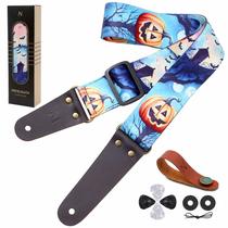 Pulseira de guitarra Nefelibata com estampa de nylon Pumpkin Halloween com acc