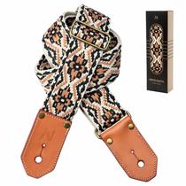 Pulseira de guitarra Nefelibata Cool Woven Cotton com pontas de couro Pulseira de guitarra Nefelibata Cool Woven Cotton com pontas de couro