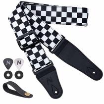 Pulseira de guitarra Nefelibata Wide Double Layer Algodão White Grid Pulseira de guitarra Nefelibata Wide Double Layer Algodão White Grid