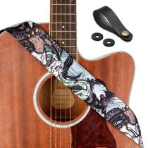 Pulseira de guitarra Rinastore Black Tortoise para baixo, elétrico e acústico Pulseira de guitarra Rinastore Black Tortoise para baixo, elétrico e acústico