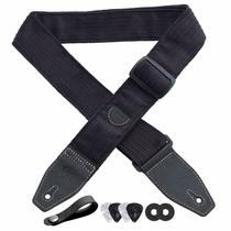 Pulseira de guitarra YIKOKO Corduroy com extremidade de couro integral de 5,1 cm