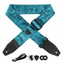 Pulseira de guitarra YIKOKO Velvet 5,1 cm com extremidade de couro integral