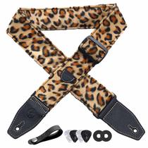 Pulseira de guitarra YIKOKO Velvet 5,1 cm com extremidade de couro integral Pulseira de guitarra YIKOKO Velvet 5,1 cm com extremidade de couro integral