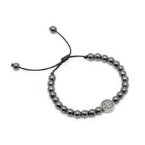 Pulseira de Hematita Medalha de São Bento Regulável