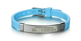Pulseira de Identificação Infantil Personalizada Crianças Azul Pulseira de Identificação Infantil Personalizada Crianças Azul
