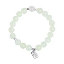 Pulseira de jade para mulheres de 8 mm com miçangas e etiqueta de boa sorte em prata S925 Pulseira de jade para mulheres de 8 mm com miçangas e etiqueta de boa sorte em prata S925