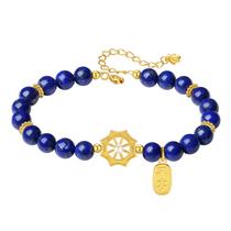 Pulseira de lápis-lazúli natural para mulheres com detalhes em prata S925 Pulseira de lápis-lazúli natural para mulheres com detalhes em prata S925