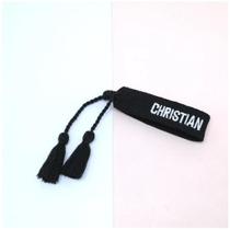 Pulseira de Letras com Borla Ajustável Tecido Artesanal Unissex