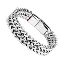 Pulseira De Liga De Escama De Peixe Com Fecho Magnético Trançado Em Aço Inoxidável De Dupla Camada