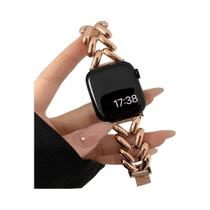 Pulseira De Luxo Em Aço Inoxidável Para Apple Watch Series 9 8 7 6 Ultra SE 4 5 3 41mm 45mm 44mm