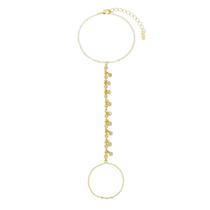 Pulseira de mão alice zircônias folheada a ouro 18k