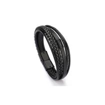 Pulseira de material ecológico com fecho magnético moderno e elegante preto Pulseira de material ecológico com fecho magnético moderno e elegante preto