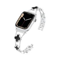 Pulseira De Metal Brilhante Para Mulheres Para Apple Watch Série 9 1 SE Ultra, Fofo Com Trevo De