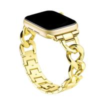 Pulseira De Metal Com Corrente De Denim Para Apple Watch 38-49mm Ultra Series 9 8 7 6 5 4 3 2 1 SE