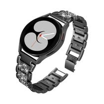 Pulseira De Metal Em Aço Inoxidável Com Diamante Para Samsung Galaxy Watch 6-7/FE/5/4/Classic/Pro