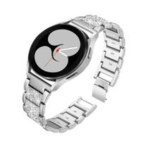 Pulseira De Metal Em Aço Inoxidável Com Diamantes Para Samsung Galaxy Watch 6-7/FE/5/4/Classic/Pro - PEO