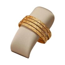 Pulseira De Metal Fina Banhada a Ouro Com Flor Esculpida, Bracelete De Luxo Em Camadas, Joia Étnica