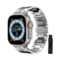 Pulseira de Metal Luxo para Apple Watch 49mm/45mm/44mm/42mm/46mm - Cor Titânio