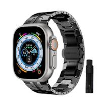 Pulseira de Metal Luxo para Apple Watch 49mm/45mm/44mm/42mm/46mm - Cor Titânio