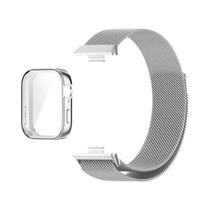 Pulseira De Metal Milanese Magnética Para Huawei Watch Fit 3 4 4 pro Com Protetor De Tela Em TPU