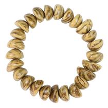 Pulseira de miçangas Bodhizi, meio redonda, com veia dourada e prateada Pulseira de miçangas Bodhizi, meio redonda, com veia dourada e prateada