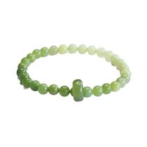 Pulseira de miçangas de jade de nefrite natural de 6 mm para mulheres