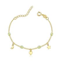 Pulseira de Miçangas Infantil Folheada a Ouro 18k