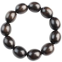 Pulseira de miçangas ovais de madeira de jujuba preta 15x19mm Ebony St 16cm